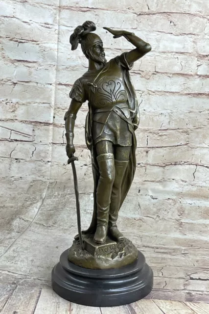 Bronzo Statua Su Marmo Romana Soldier Spartan Warrior Scultura Statuina Sale