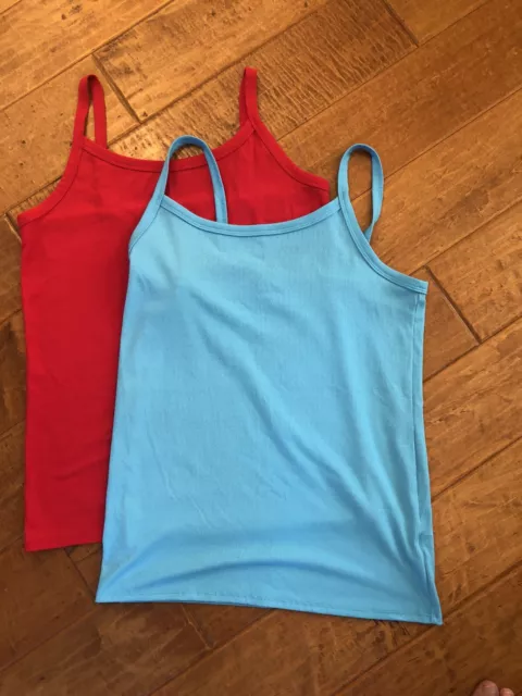 No Boundaries - Size XL Set Of 2. Red And Blue Ribbed Tank Top Super Stretchy.