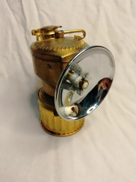 Vintage Justrite Brass Coal Miners Carbide Lamp / Light - U.s.a.