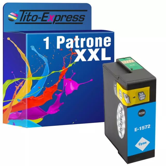 Patrone XXL PlatinumSerie für Epson TE1572 Cyan Stylus Photo R 3000