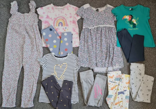 Girls Summer Jumpsuit Dress Tshirt Leggings Clothes Bundle 5-6 Years