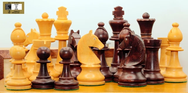Jeu D'échecs De Voyage Chavet Taille 3 – Roi 73 Mm – Avec Boîte Cuir Et Plateau