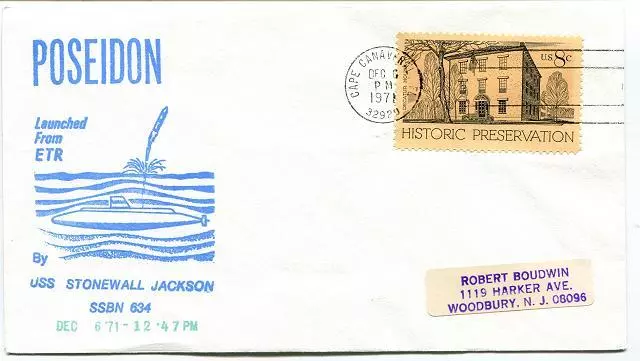 1971 POSEIDON Submarine Launch from ETR USS Stonewall Jackson - Cape Canaveral
