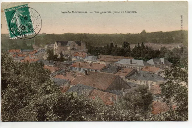 SAINTE MENEHOULD - Marne - CPA 51 - carte couleur vue generale