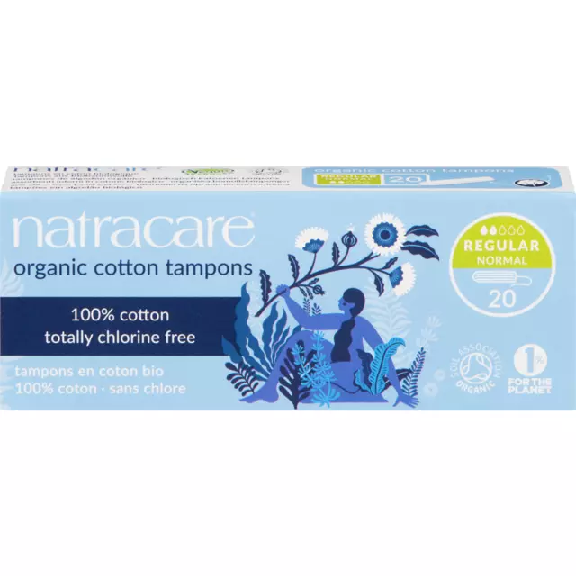 2-Pack Natracare Cotton Tampons, Regular