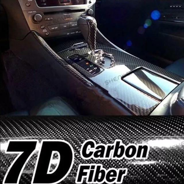 7D Carbon Fibre Vinyl Wrap Sticker Glossy 12"x60" For Seat Leon MK1 MK2 CUPRA FR 2