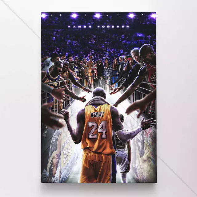 Kobe Bryant Poster Canvas LA Lakers NBA Basketball Black Mamba Art Print #213