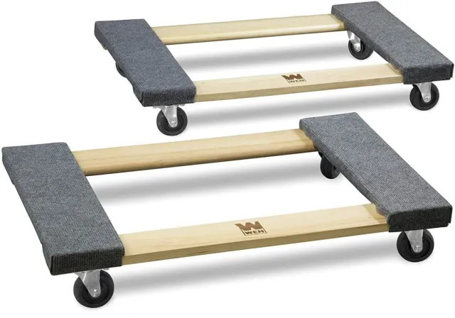 2-Pack 18 In X 30 In Hardwood Movers Dolly 1000 Lbs Capacity Furniture Dollies