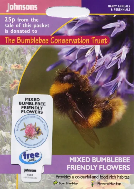 Johnsons Seeds - Pictorial Pack - Flower - Mixed Bumblebee Friendly Flowers