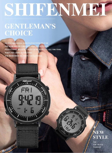 Digital Watch Men Fashion Waterproof Sports Led Digital Alarm Clock