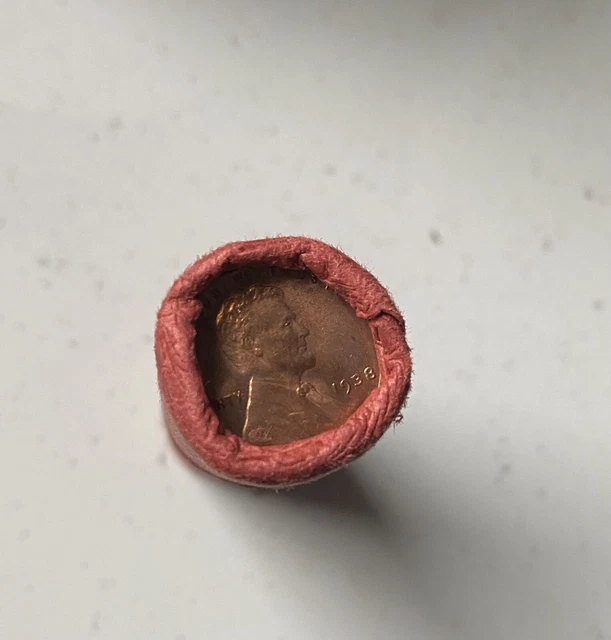 1938 P Obw Bank Wrap Roll Uncirculated Lincoln Wheat Cent Pennies