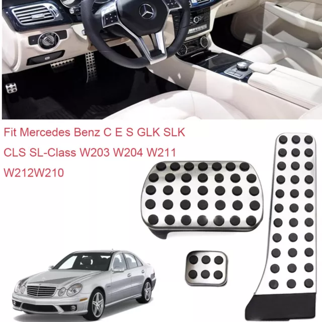Stainless steel pedal for Mercedes Benz C E S GLK SLK CLS SL-Class W203  W204 W211 W212W210 AMG,accelerator brake footrest pad