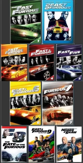FAST AND FURIOUS COMPLETE 1-10 MOVIE FILM DVD Part 1 2345678 9 10 X  COLLECTION