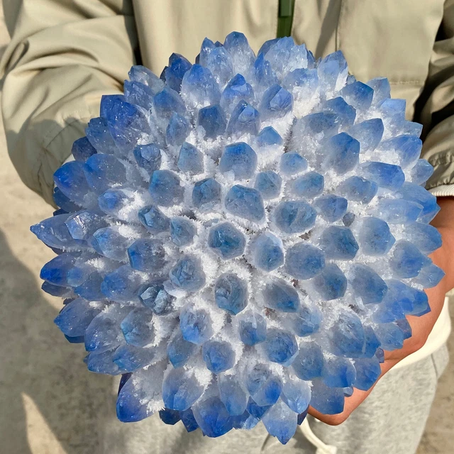 11.2LB New Find BLUE Phantom Quartz Crystal Cluster Mineral Specimen Healing 6