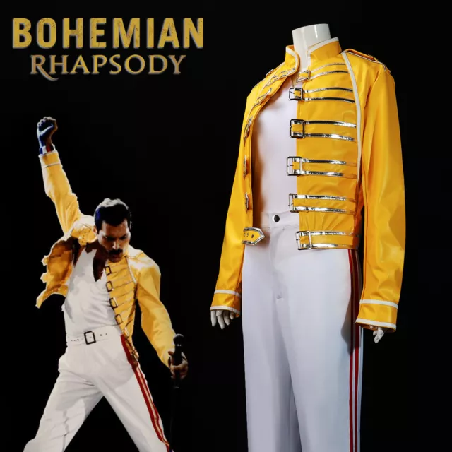 Queen Lead Vocals Freddie Mercury Wembley Cosplay Costume Jacket Pants Shirt