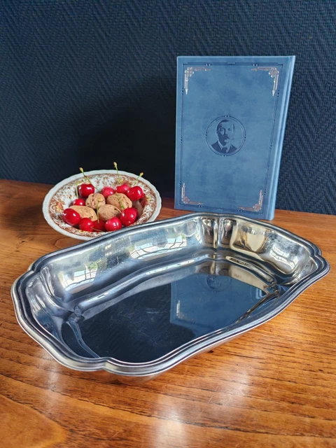 Ancien Chauffe-plat Ovale En Métal Argenté, Poinçon Orfèvre SJ Double, 40x25.5cm, XIXe