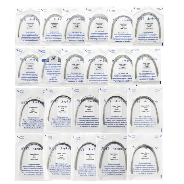 Dental Orthodontic Niti Arch Wires Rectangular Round Ovoid Form Super Elastic