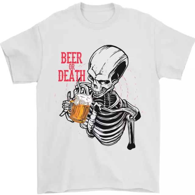 Beer or Death Skull Funny Alcohol Mens T-Shirt 100% Cotton 3