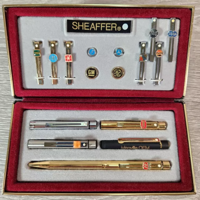 Sheaffer Pen Salesman's Sample Case w/ Logos McDonalds IBM Pepsi Phillips 1970's