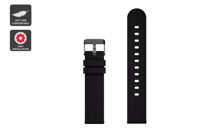 Silcone Strap for Kogan Active Lite 2 (Black), Smart Watch Bands, Phones,