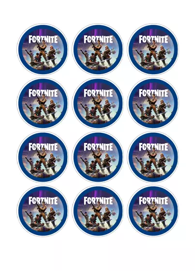 12 Pre-Cut Edible Fortnite Cupcake Toppers