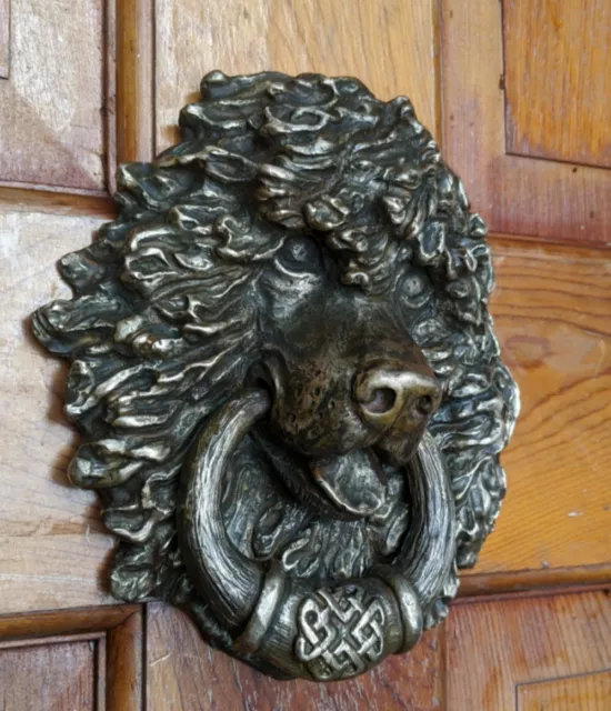 Irish Water Spaniel Door Knocker, Lost-Wax Bronze Dog Sculpture Elizabeth Trail