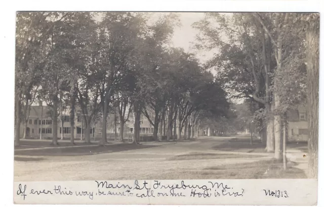 Main Street, Fryeburg, Maine Old Real Photo Postcard