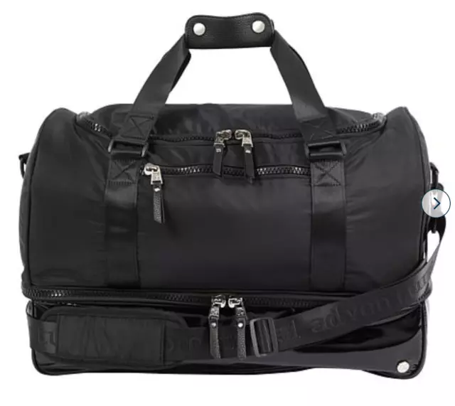 Samantha Brown TO-GO Polyester COATED Bottom Weekender  BLACK Nwt