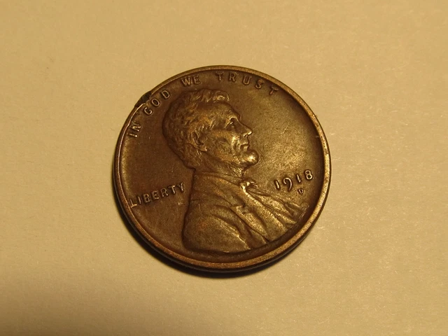 1918 D Lincoln Wheat Cent Penny in VF Very Fine Condition