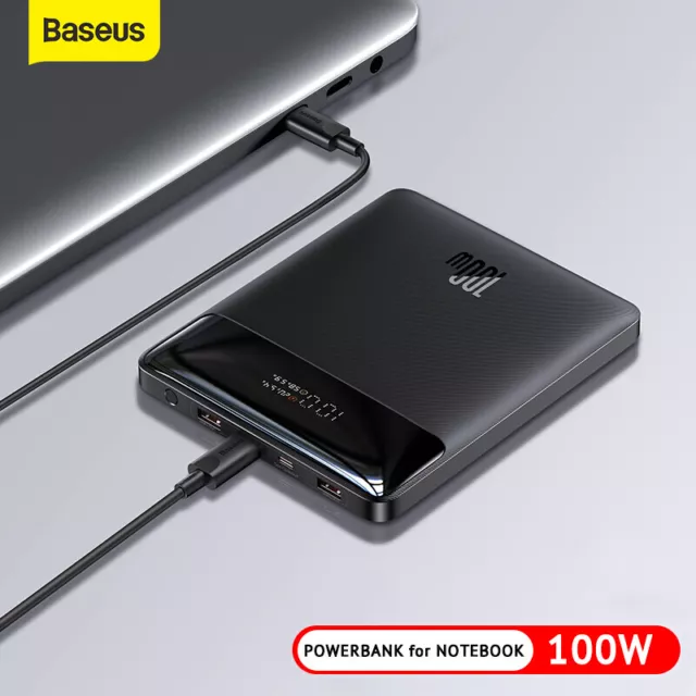 Baseus 100W Power Bank Tragbar Schnell Ladegerät Notebook Batterie 20000mAh Akku