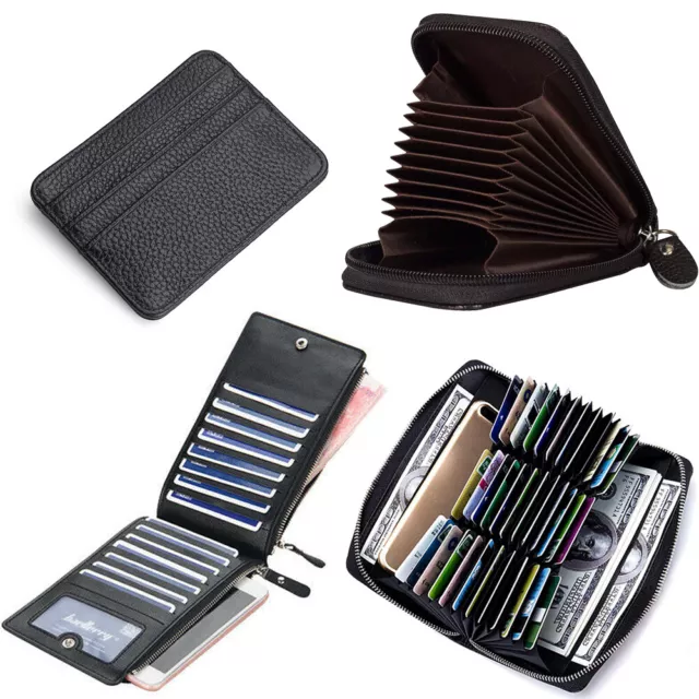 3 To 36 Slots Card Wallet for Men Women RFID Safe Coin Purse Organizer Money Bag