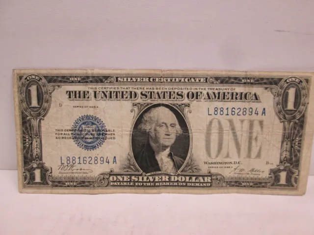 1928-A $1 Silver Certificate Note- Funny Back
