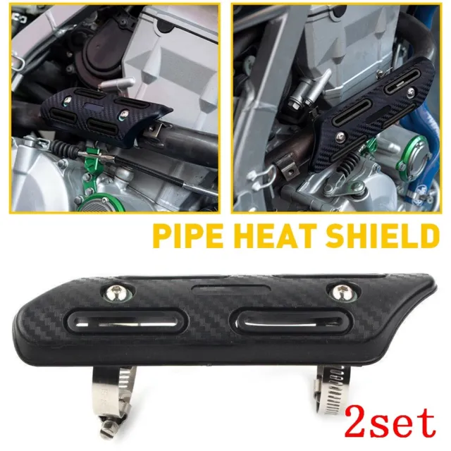 2X Pipe Heat Shield Guard Cover For Honda CRF450R 2002-2020 CRF450X 05-20 Black