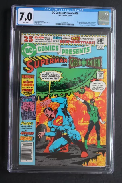 DC COMICS PRESENTS #26 1st NEW TEEN TITANS Perez 1980 DCU TV CGC FVF 7.0