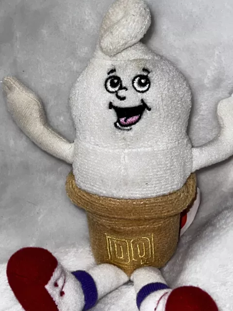 Vintage Dairy Queen Plush Ice Cream Cone DQ Bean Bag 1999 Small - 7.5" long