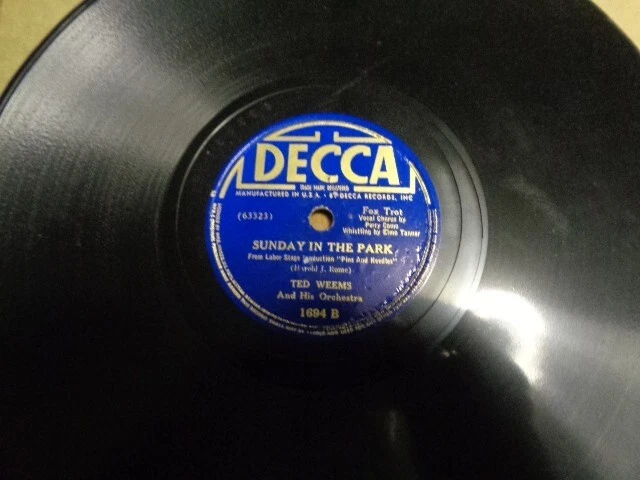 1938 Decca Blue lb.78/Ted Weems & His Orchestra/Early Perry Como ¡vocal/E!¡!