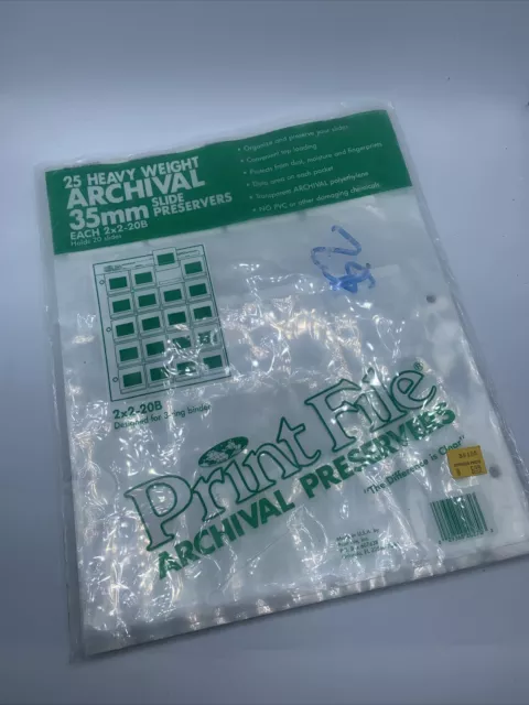 Paquete de 28 conservadores de diapositivas de almacenamiento de archivos impresos 2x2-20B 35 mm LEER*