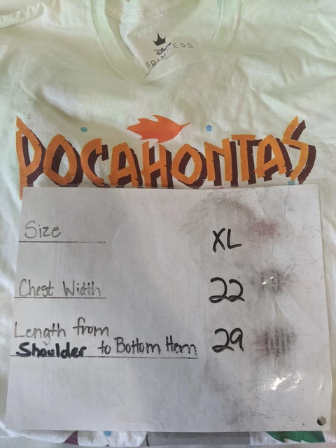 Walt Disney POCAHONTAS Meeko Long Sleeve T-Shirt  XL New Wht Grn Tye Die 7