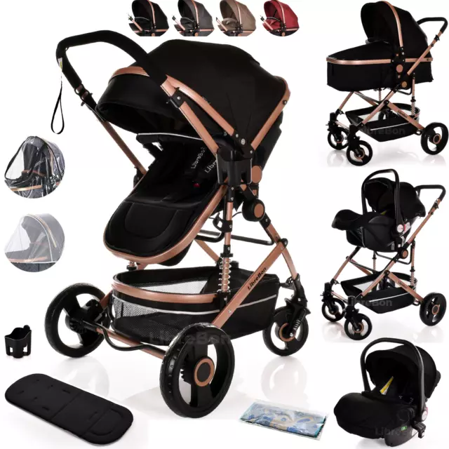 Baby Pushchair Buggy Pram One Size Fits All 3 in1 Travel System From Birth