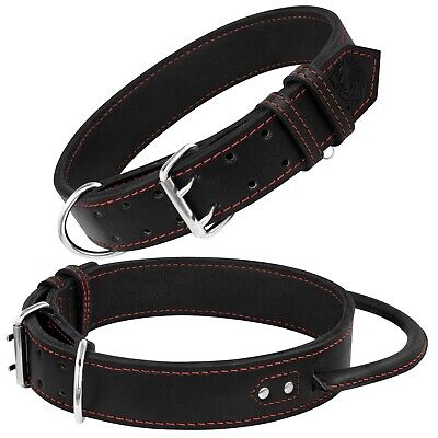 Leather Dog Collar with Handle - Heavy Duty Dog Collars for Large and XL Dogs