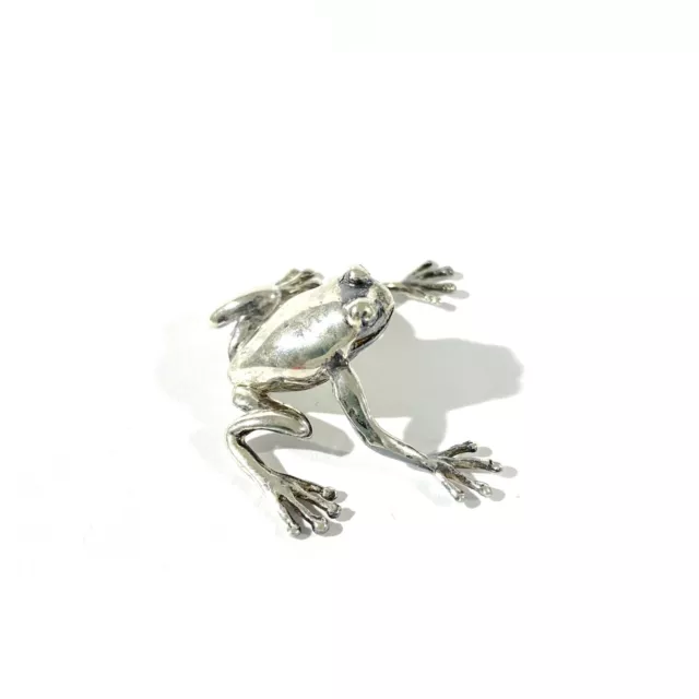 vintage sterling silver frog miniature ,  hallmarked italian figurine