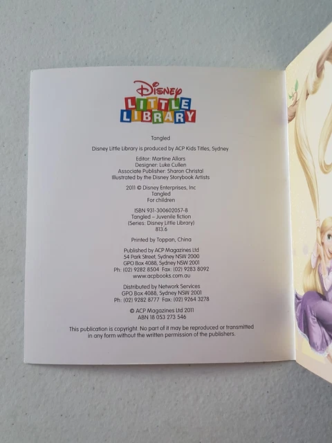 DISNEY LITTLE LIBRARY Book - Disney Tangled 2011 PB Martine Allars $8. ...