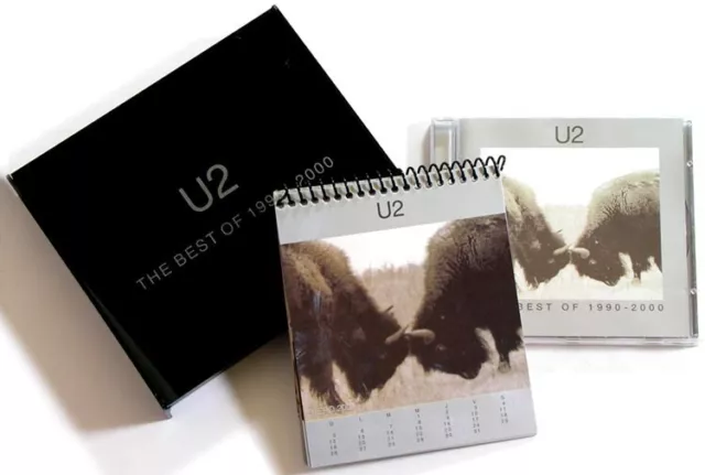 CAJA DE CD de promoción de U2 Best Of 90-00 ARGENTINA ¡RARA! Incluye calendario