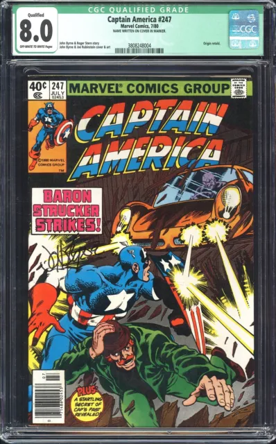 Captain America 247 CGC Qualified Grade 8.0 - JOHN BYRNE SIGNED! CHECK IT OUT!