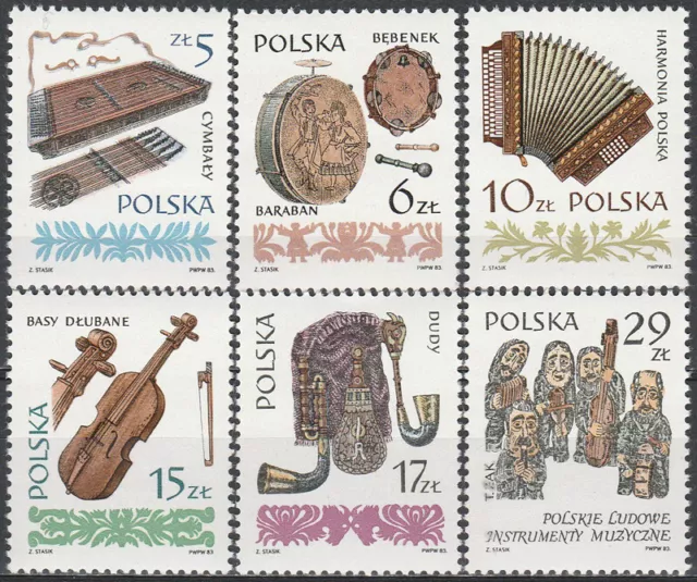 Poland 1984 - Polish folk musical instruments (I) - Fi 2751-2756 MNH**