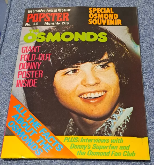 THE OSMONDS/DONNY OSMOND 1973 Popster Poster Magazine 34 Mint £10.00