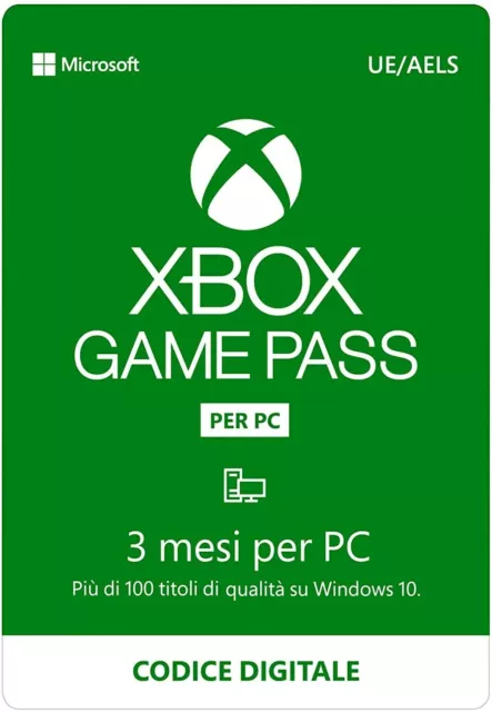 Abbonamento Xbox Game Pass per PC | 3 Mesi | Windows 10 - Invio Codice Global