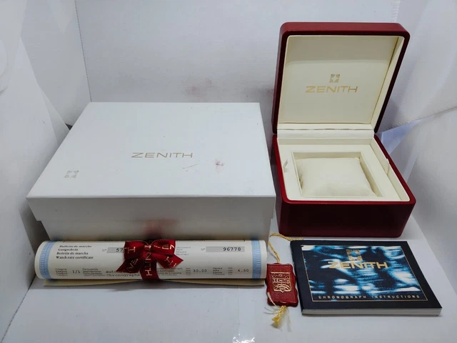 Zenith Red Ribbon VINTAGE GENUINE ZENITH Red watch box boitier cuir tag bois 230606006yS ...