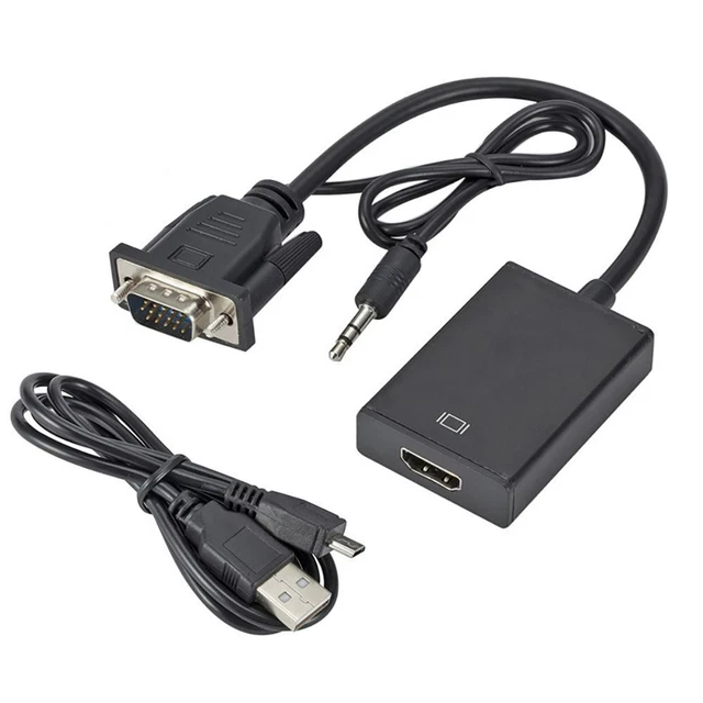 HDTV 1080P Device Converter Audio Video Cable Male to Female VGA to HDMI