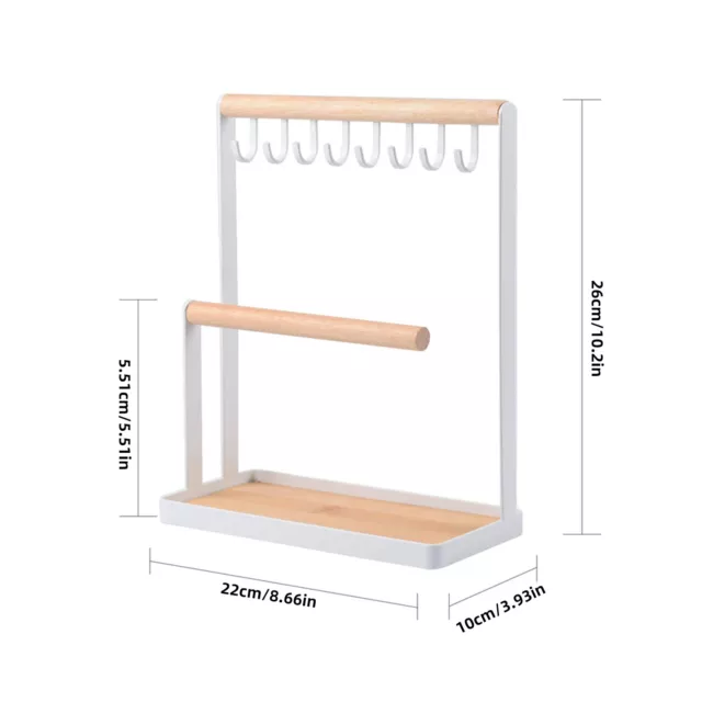 Schmuckständer Kettenhalter Kettenständer Schmuckhalter mit Holztablett Haken DE 2